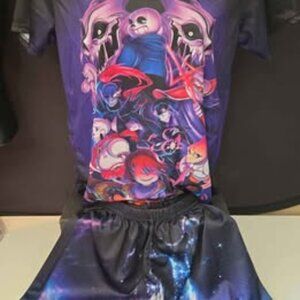 Kids Size M 2 PC Undertale Tshirt & Shorts Set